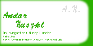 andor nuszpl business card